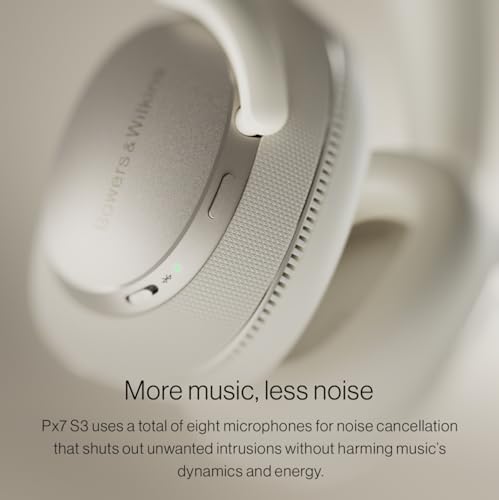 Bowers & Wilkins Px7 S3 Over-Ear Headphones, High-Resolution Sound, Comfortable Fit, Bluetooth, Active Noise Cancelling & Transparency Mode, 30-Hour Playtime, Quick Charge Support, Indigo Blue