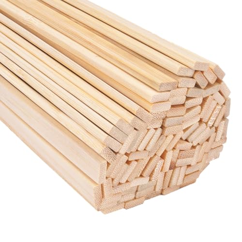 100 Piezas 20 cm Varillas de Bambú para Manualidades, Cuadrados Palitos de Madera 9x3mm, Madera de Bambú Natural para Proyectos de Manualidades Diy, Maquetas Arquitectónicas y Decoraciones Culinarias