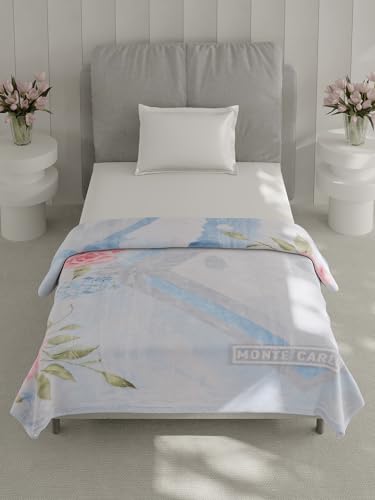 Image of Monte Carlo Single Bed Heavy Winter Blanket Lavish Plus 2 Ply Box Pack 900 GSM | 3.2 KG (220x160 CM), Grey