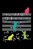  Gatos Notas Musicales Cuaderno de Notas: Gatos Notas Musicales Cuaderno de notas para Músico - 120 páginas rayadas para citas, notas o como un diario  ca. DINA5  Músico Regalo