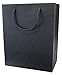 MODEENI Black Gift Bags with handles - 12 Pack - 8x10 Medium Size - Luxury Paper Shopping Bags Boutique for Small Business with Modern Embosssed Finish