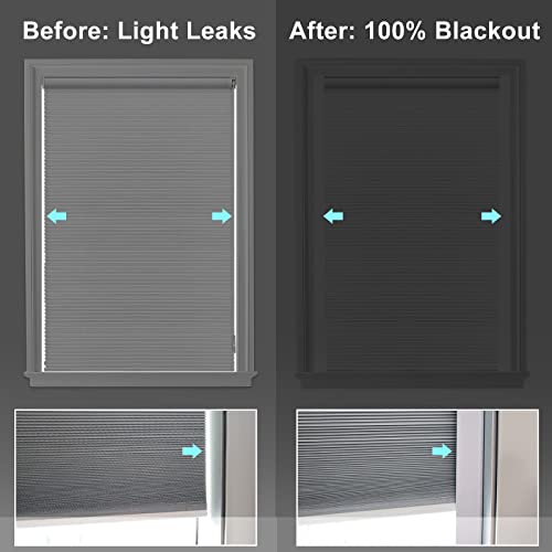 Milin 100% Blackout Light Blockers Side Tracks For Window Shades And Blinds, Pvc Light Blocking Strips Block Light Along Two Sides Of Windows Great For Bedroom Nursery (White) #TOP1