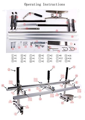 NAWODH Chainsaw Mill Portable Chainsaw Mill Chainsaw Sawmill Aluminum 304 Steel Saw Mill Planking Lumber Cutting Milling (14
