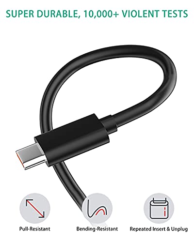 Charger Cable Charging Cord [Usb Type C] Fast Charge For Wireless Bluetooth Speaker, Headphone, Earphone, Sports Earbuds, Gaming Headset, And More (Black Orange) #TOP3