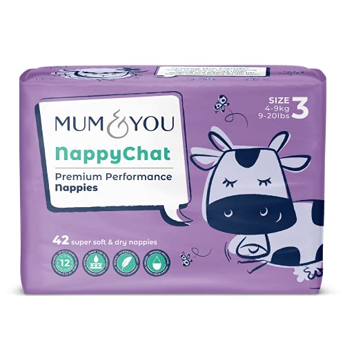 Mum & You Nappychat Premium Performance Eco Diapers, Size 3 (42 Diapers) Smart Tube Technology. Leak Protection. 100% Recyclable. Hypoallergenic, Dermatologically-Tested. No Lotion, Perfume or Dyes. Mum & You Nappychat Premium Performance Eco Diapers, Size 3 (42 Diapers) Smart Tube Technology. Leak Protection. 100% Recyclable. Hypoallergenic, Dermatologically-Tested. No Lotion, Perfume or Dyes.