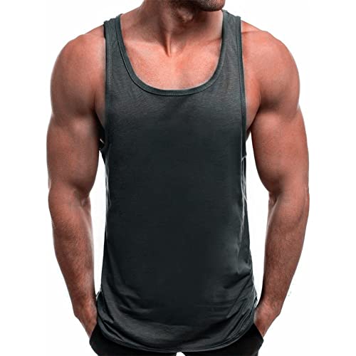 Débardeur Hommes Sport Bodybuilding Debardeur Homme Coton Musculation Fitness Gym Debardeur Homme Sport sans Manches T-Shirt Couleur Unie Cover