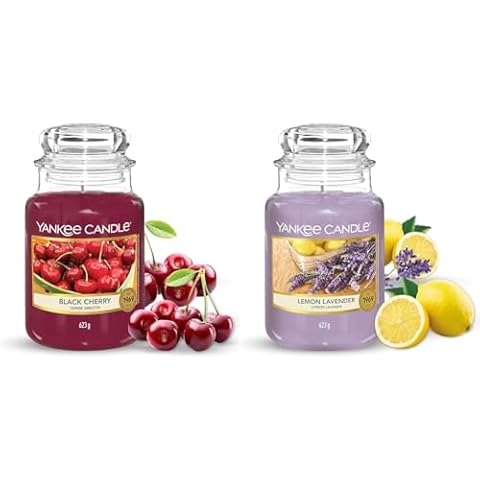 Yankee Candle Scented Candle | Black Cherry Large Jar Candle Cover