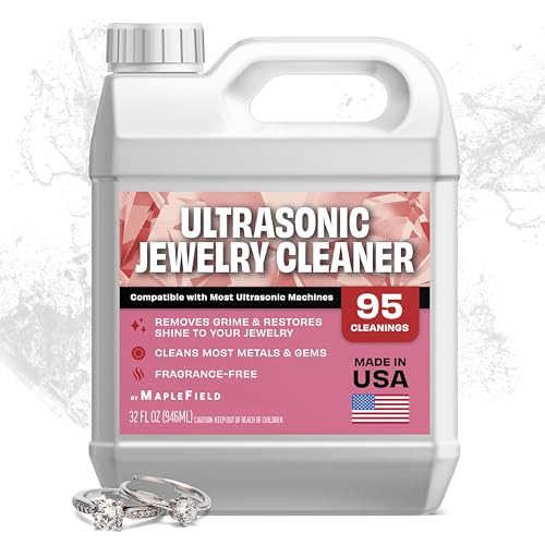 Maplefield Ultrasonic Jewelry Cleaner Solution 32oz – Concentrated Professional Jewelry Cleaning