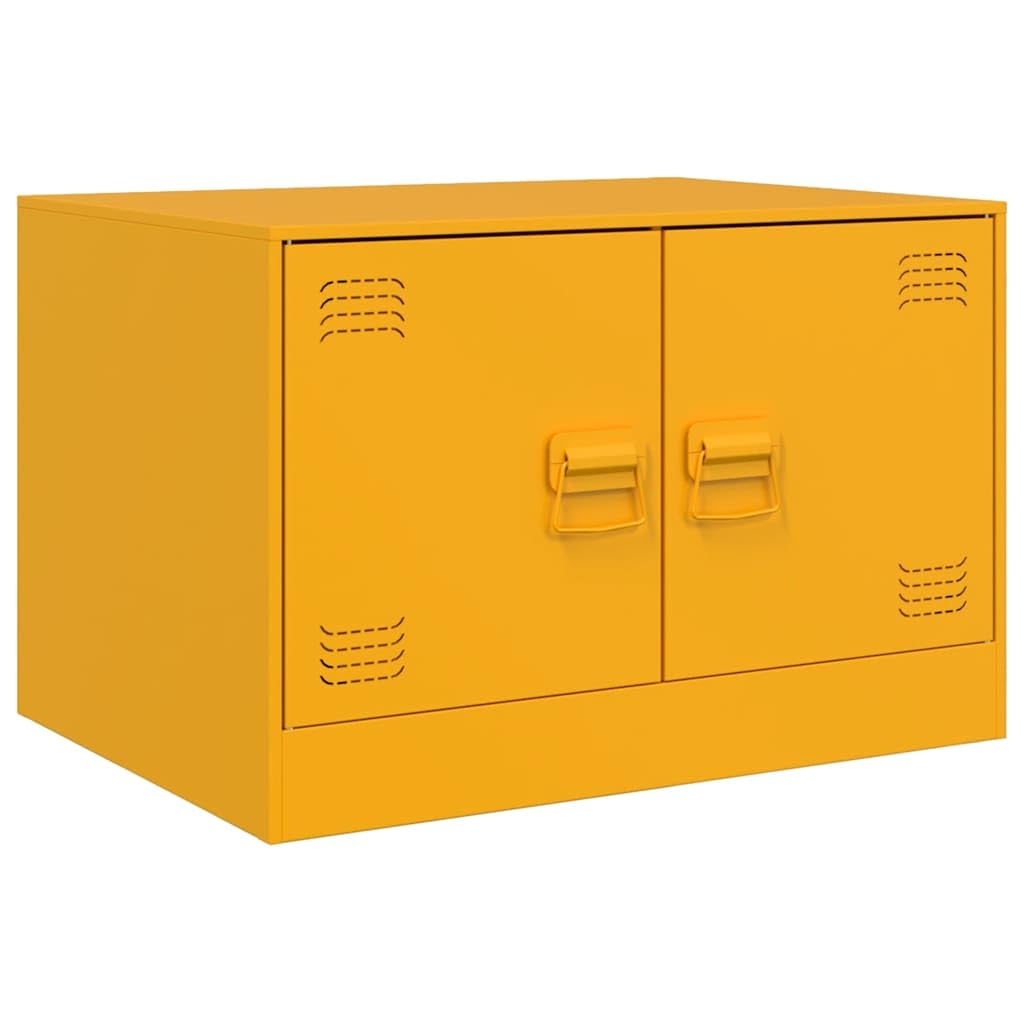 Tavolino da salotto giallo senape, 67 x 50 x 44 cm, in acciaio