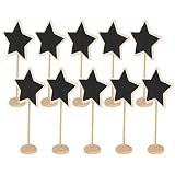Confezione da 100 Mini lavagna in legno con supporto, Lavagna in legno a forma di stella a cinque punte con supporto per etichette alimentari, Feste e matrimoni, Eventi Decorazioni