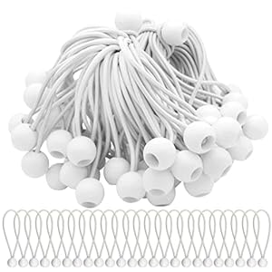 Bungee Cord with Balls, 75 Pack 6 inch , Marquee Bungee Cords Tensioning Belts for Marquees, Tents Banners, Tent Poles…