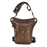 Gcljlmy Riñonera para hombre, riñonera Drop Beintasche Oberschenkeltasche Motorradfahren estanco Outdoor-Sport, marrón, Minimalismo moderno