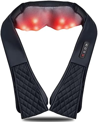 Mynt Shiatsu Shoulder and Neck Massager with Heat,Electric Back Massage Pillow with 8 3D Deep Kneading Nodes for Full Body Pain Relief, Relaxing Gift for Parents Lover Friends to Use at Home/Office