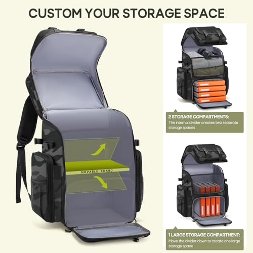 Image of RAINSMORE Fishing Backpack, 45L Large Water-resistant Fishing Tackle Bag