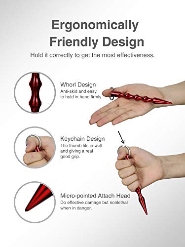 Luxtude Self Defense Keychain Set, Aluminum Kubaton Safety Keychain for Women Self Defense Set, Portable Kubotan Self Defense Keychain Set for Anti-Wolf, Women Protection, Window Breaker etc. -6 Pack - Thumbnail 3