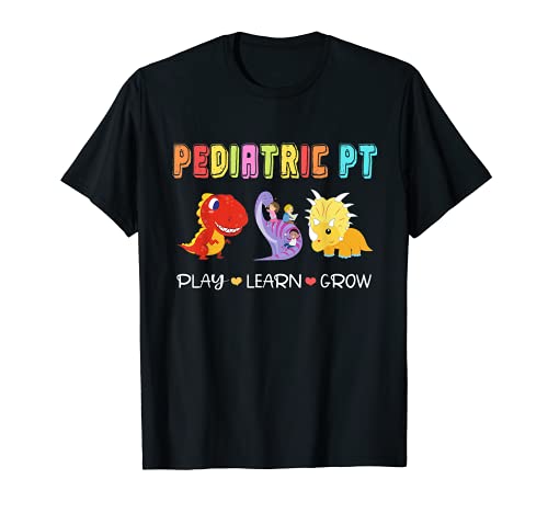 Rainbow Pediatric PT Shirt, Kids Dinosaur Physical Therapist Camiseta