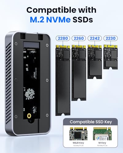 Boîtier SSD M.2 NVMe CR080 Coolpie châssis aluminium haute performance 80 Gbps