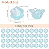 uxcell 100 Pcs Glass Flower Beads for Jewelry Making, Glass Trumpet Flower Spacer Beads Floral Loose Bead Caps Charm for DIY Necklace Earrings Bracelets Crafts Supplies, Lake Blue #1
