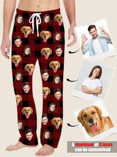 BEXOA Custom Pajama Pants - Personalised Pyjamas Pants with Photo Face Pj Pants Bottoms for Men Women (Face) - Image 3