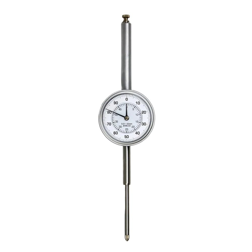 Messuhr 0–50 mm für Bereich mit 001 mm Auflösung, Metallgehäuse für Messuhr-Testanzeige mit Feststellschraube und 8 mm Schaftmessung