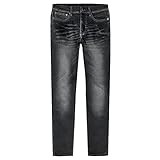 [スワンユニオン] デニム スキニーパンツ メンズ パンツ ストレッチ ボトムス ダメージ ジーンズ 33インチ [3]ブラック/ウォッシュ