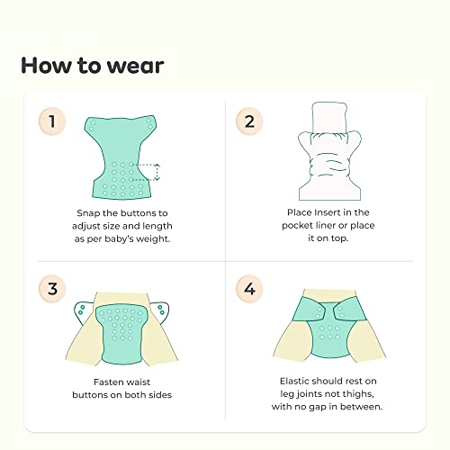 Image of Mylo Leak Proof Baby Cloth Diaper Combo (2 Diaper & 2 Inserts) for 3 Months to 3 Years Babies | Oeko Tex Certified Washable & Reusable Baby Cloth Diaper | Free Size - Cherry Blossom and Celebration