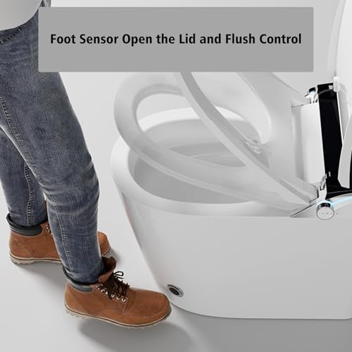 Inodoro Inteligente Moderno SouNor con Bidé, Asiento Calefactable Ajustado, Agua Tibia y Secado con Aire, Descarga Automática Conveniente para Todos los Usuarios, Blanco miniatura 7