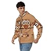 Tamiger Cute Big Brown Cartoon Owls Print Men'S Hoodie Casual Pullover Sweatshirt Winter Fall Spring Breathable Lightweight #2