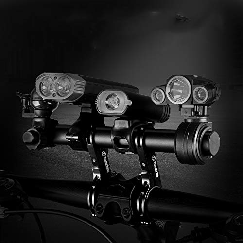 BESTT Extensor de Manillar de Bicicleta - Soporte de Abrazadera Doble Soporte de aleación de Aluminio Lámpara de Linterna Soporte para teléfono Soporte de Soporte