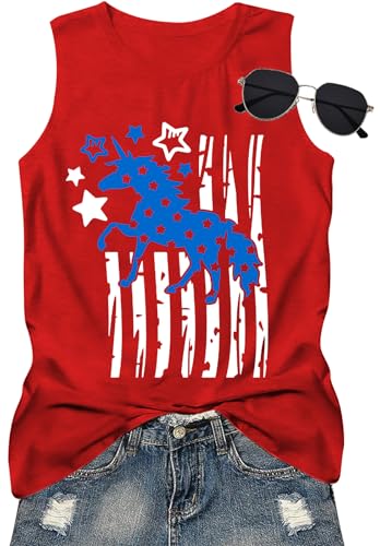 Image of 4th of July Bow Tank Top Women-Vintage American Bow Sleeveless Shirt USA Flag Tee Top Patriotic Tank Top