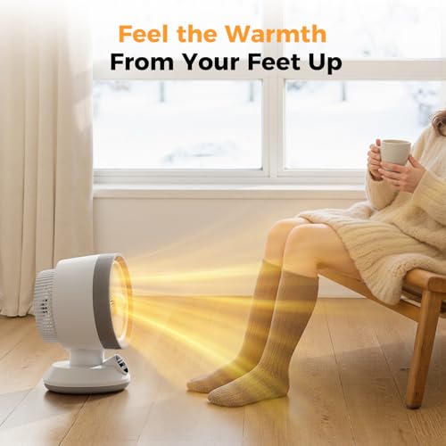 EXNOS 2 in 1 Fan Heater Combo, 1500W, Remote & Tip-Over Protection — view 4