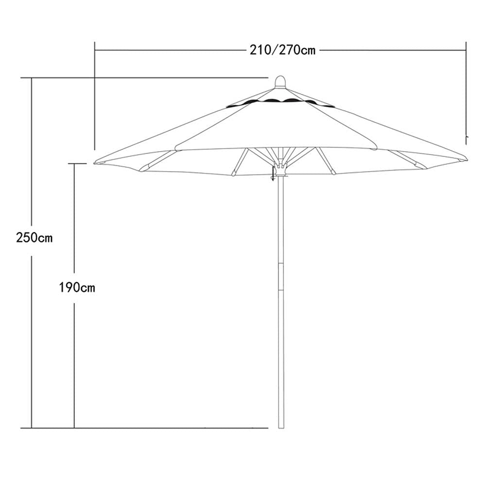 Duży Parasol Ogrodowy, Przenośny, Składany Stół, 2,1 M, Solidny, Drewniany, Odporny Na Rdzę I Korozję, Trwały, Do Samodzielnego Montażu, Na Patio I Do Podróży, Do Użytku