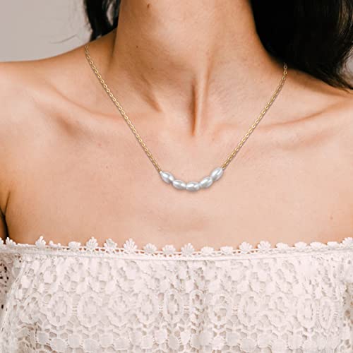 Pearl Pendant Necklace, 18K Gold Pearl Necklace As Everyday Necklace For Women, Dainty Pearl Chain Necklace For Pearl Jewelry As Birthday Wedding Gifts For Girls Collar De Perlas Para Mujer #TOP2