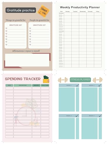 Image of KAANUKA A5 Notebook, 172 Pages, 80 GSM, Ruled, Themed Journals, Notebook For Home, Office, Personal Diary With Trackers, Best For Gifting