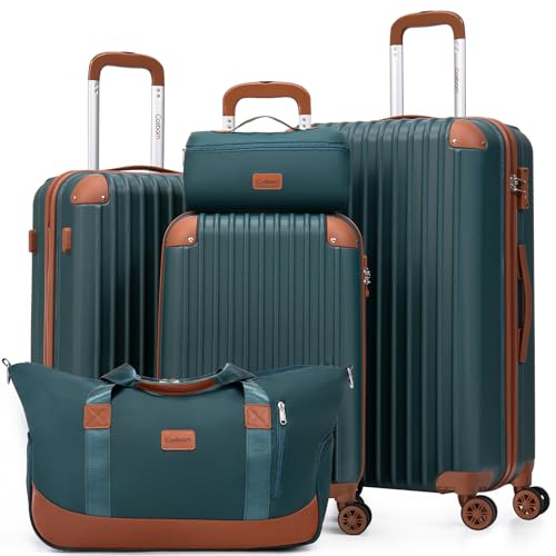 Cosbarn Luggage Sets 5 Piece Suitcases with Wheels, Suitcase Set ABS Hard Case Luggage with TSA Lock Spinner Wheels Durable Travel Luggage