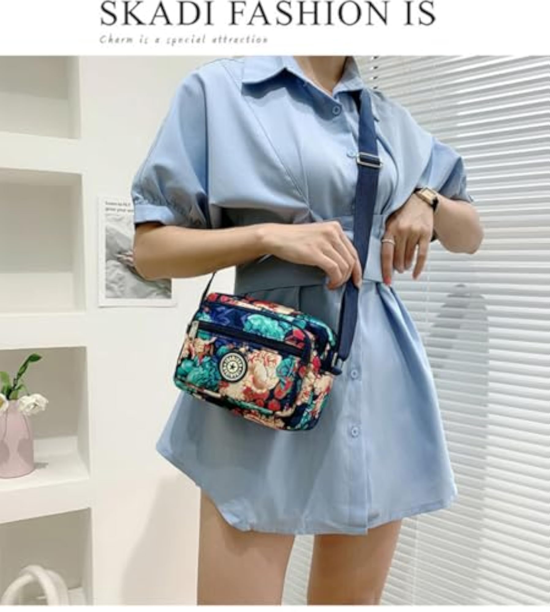 Women Mobile Cellphone Messenger Bag, Nylon Shoulder