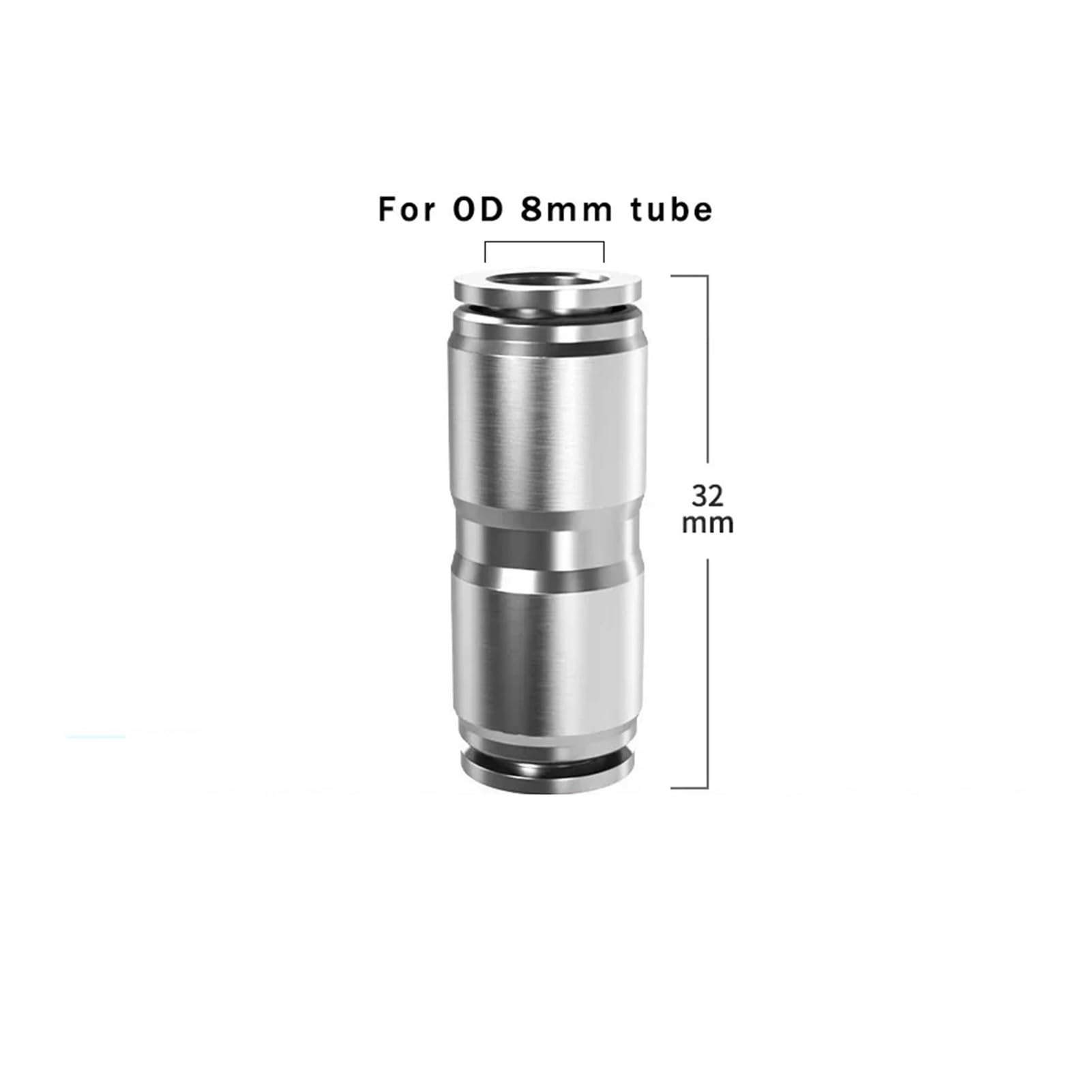 10 pezzi PU PV PE PY 4 6 8 10 12 mm in metallo raccordo rapido pneumatico a pressione raccordo tubo aria in acciaio inossidabile 304(PU-8,10 Pcs)