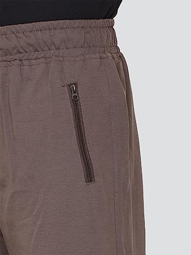 Image of Cotton Lowers for Men, Regular Fit, Zip Pocket, Night Pant, Joggers, Sports Trousers, Gym n Lounge Wear Track Pant for Boys Cambrige Brown XXL