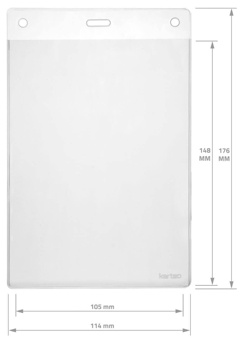 100 x Porte-badge Porte-carte A6 (105 x 148 mm) vertical