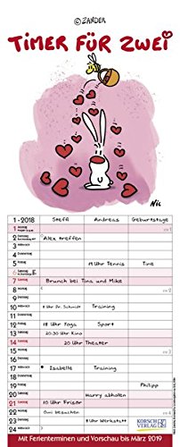 Nic - Timer für zwei 2018: Familienplaner mit 3 breiten Spalten. Familienkalender mit Liebes-Zeichn Nic - Timer für zwei 2018: Familienplaner mit 3 breiten Spalten. Familienkalender mit Liebes-Zeichn