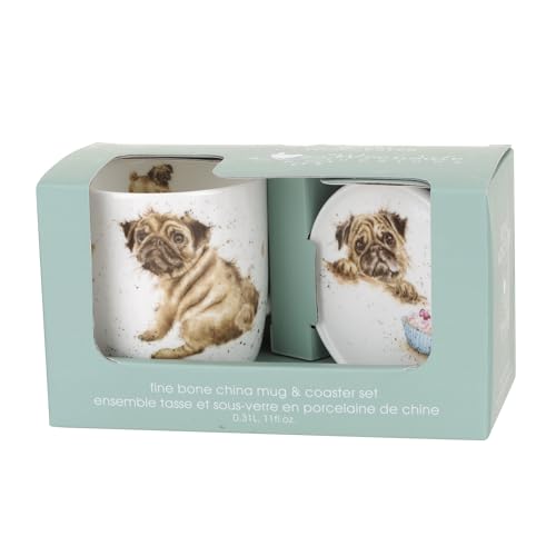 Set de Mug y Posavasos 11 oz Royal Worcester Pug Love miniatura 4