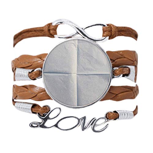 Bracelet corde tordue cuir noir avec motif texture de papier propre : Le cadeau idéal Love
