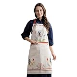 Maison d' Hermine Campagne 100% Cotton Apron with an Adjustable Neck & Hidden Center Pocket 27.50 - inch by 31.50 - inch