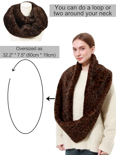 LA CARRIE Womens Leopard Print Infinity Scarf Loop Circle Neck Warmer4