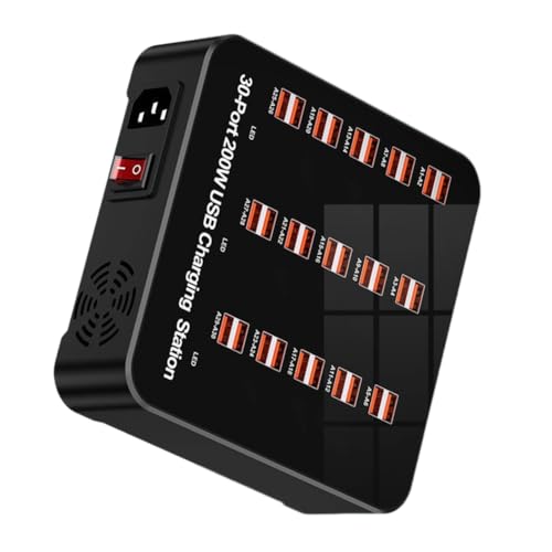 Cargador USB Tipo C 30 Puertos Multipuerto 200W Estación de Carga de Escritorio 6
