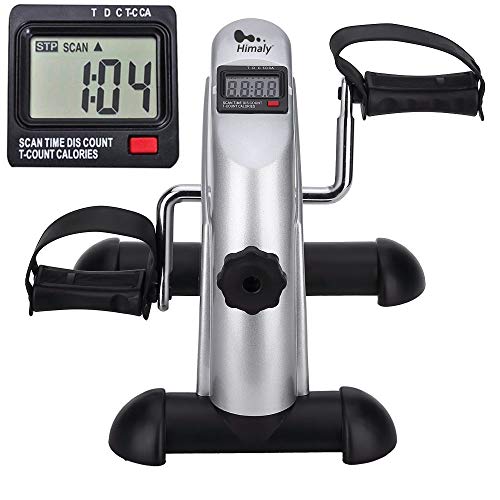 Mini Exercise Bike, himaly Under Desk Bike Pedal Exerciser Portable Foot Cycle Arm & Leg Peddler Machine with LCD Screen Displays by himaly - Used condition - US$32.30