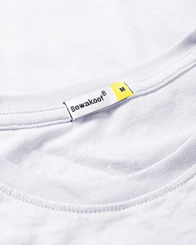 Image of Bewakoof Men's Mickey 100% Cotton T-Shirt - Regular Fit, Round Neck, Half Sleeves