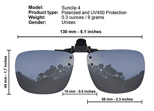 Success Eyewear Clip On Sunglasses Flip Up Polarized Sunglasses Clip onto Eyeglasses Over Prescription Glasses Case Included