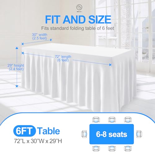 Jupe de table blanche 182x76cm EMART pour nappe rectangulaire extensible