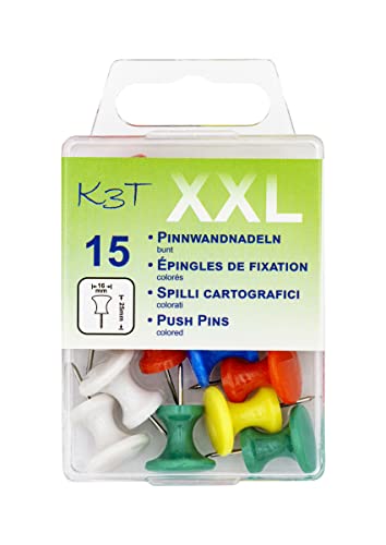 TSI K3T 48354 anslagstavlor XXL färgglada, förpackning med 15 48354, 16 x 25 mm